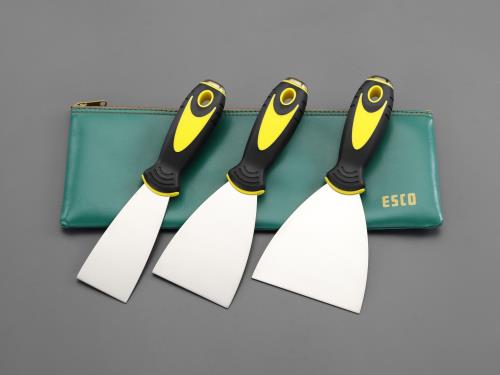 エスコ 3本組 パテベラセット(ステンレス/中硬) EA579AK-400 ESCO