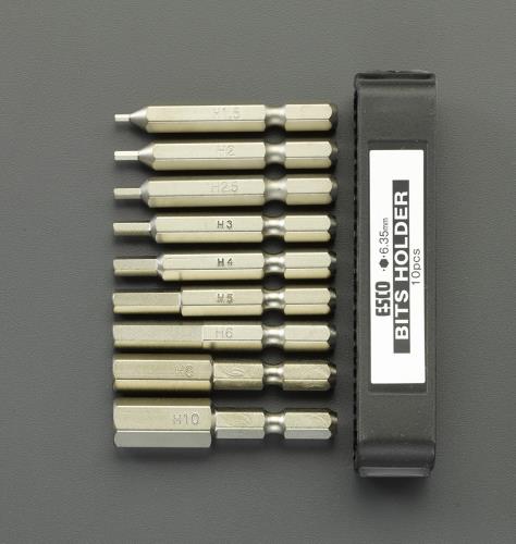 エスコ 9本組/1.5-10mm[Hexagon]ドライバービット EA611BL-100 ESCO
