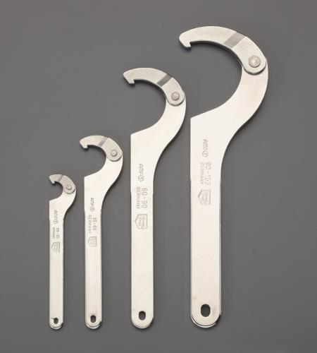 エスコ 20-155mm 4本組自在フックレンチセット(ステンレス製) EA613XE ESCO