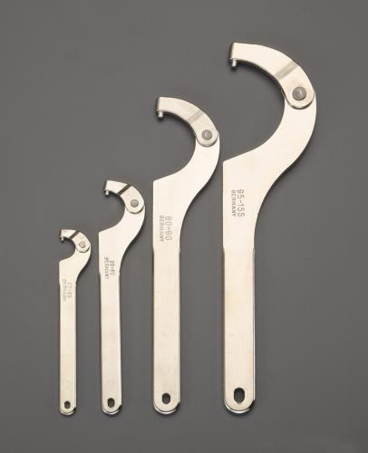 エスコ 22-155mm 4本組自在フックレンチセット(ピン型) EA613XG ESCO