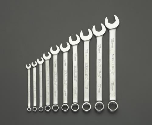 エスコ 10本組/ 6-19mm 片目片口スパナ EA614BC-110 ESCO