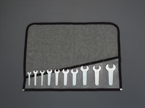 エスコ 10本組/8-27mm片口スパナ(ショートハンドル･薄型) EA615AS ESCO