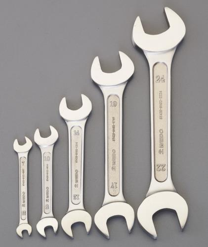 エスコ 5本組ミ/5.5-24mm 両口スパナ(ステンレス製) EA615BS ESCO