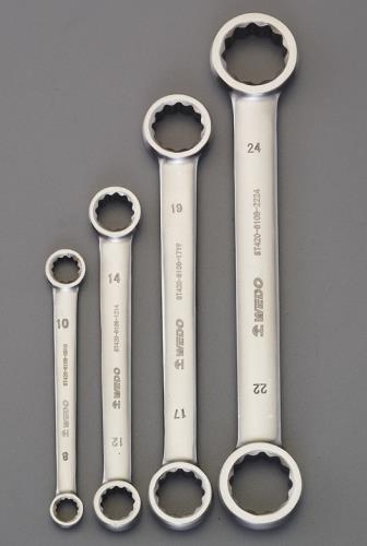 エスコ 4本組/8-24mm 両口メガネレンチ(ステンレス製) EA616BS-100 ESCO