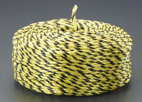 エスコ 10.0mmx300m PPロープ(黒/黄) EA628PP-121 ESCO