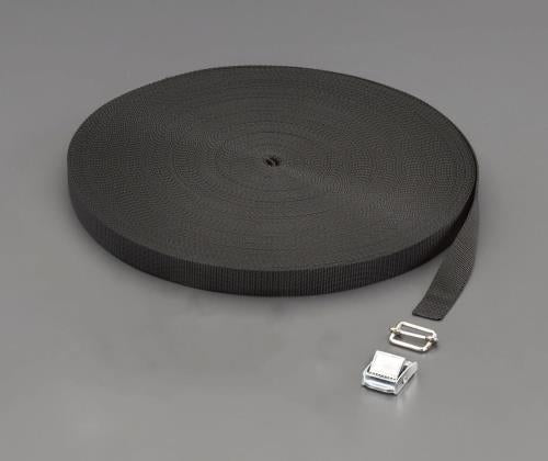 エスコ 20x1.2mm/50m 平織バンド･バックルセット(黒) EA628PT-620 ESCO