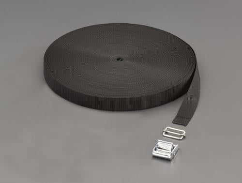 エスコ 25x1.2mm/50m 平織バンド･バックルセット(黒) EA628PT-625 ESCO