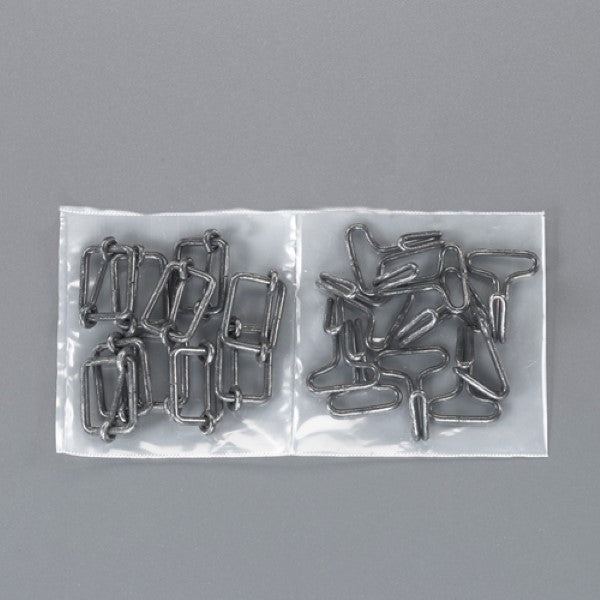 エスコ 20mm 平ゴムロープ金具セット [10組/黒] EA628WL-91A ESCO