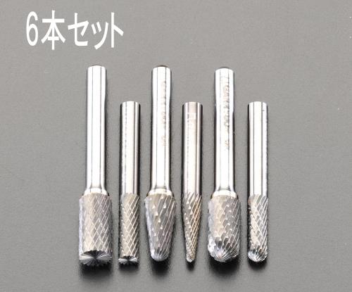 エスコ 6本組 超硬カッター(6mm軸) EA819XH ESCO
