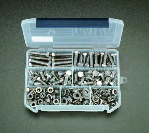 エスコ M8 六角頭ネジ･ナット･ワッシャーセット(ステンレス製) EA949AD-12 ESCO