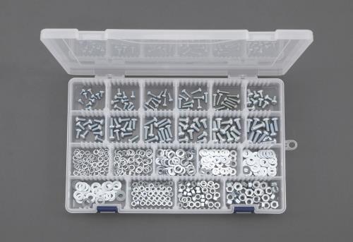 エスコ M4･M5･M6 鍋小ネジ･ナット･ワッシャーセット(ユニクロメッキ) EA949AF-21 ESCO