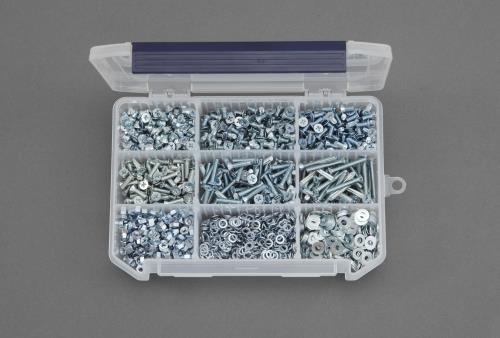 エスコ M4 皿頭小ネジ･ナット･ワッシャーセット(ユニクロメッキ) EA949AF-36 ESCO