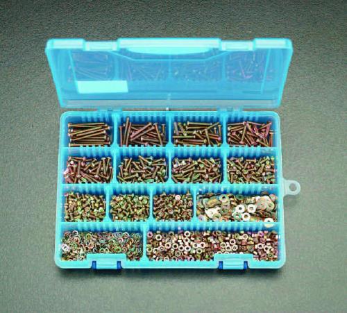 エスコ M3 鍋頭小ネジ･ナット･ワッシャーセット(クロームメッキ) EA949AF-6 ESCO