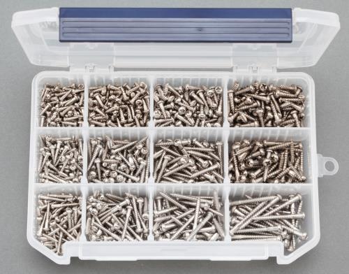 エスコ 2.7-3.8mm ナベ頭木ネジセット(ステンレス) EA949EJ-6 ESCO