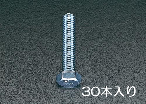 エスコ M6x25 mm 六角頭全ネジボルト(ユニクロメッキ/30本) EA949HB-63 ESCO