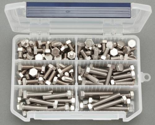 エスコ M8 六角ボルトセット(ステンレス製) EA949L-18 ESCO