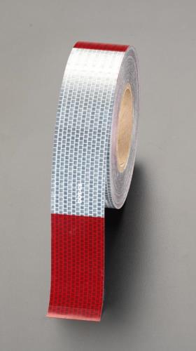 エスコ 50mmx45m 警告反射テープ(赤/白) EA983G-40 ESCO
