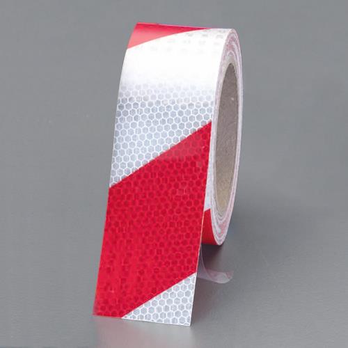 エスコ 50mmx9.1m ハイレベル反射テープ(赤/白) EA983G-48 ESCO