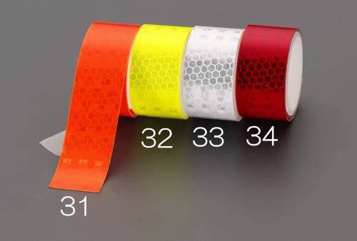 エスコ 25mmx0.6m ハイレベル蛍光反射テープ(ライムイエロー) EA983GR-32 ESCO