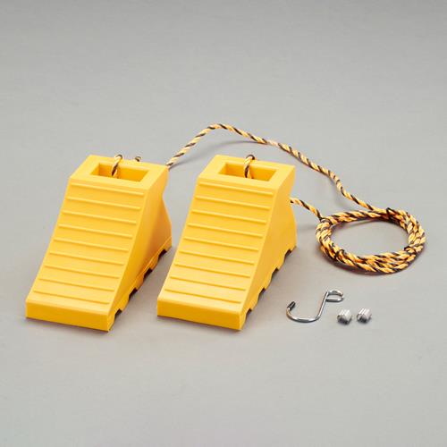 エスコ 110x235x125mm タイヤストッパー(黄/ヒモ付/1組) EA984VA-92 ESCO