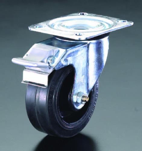 エスコ 200mm キャスター(自在金具･後輪ブレーキ付) EA986HY-5 ESCO