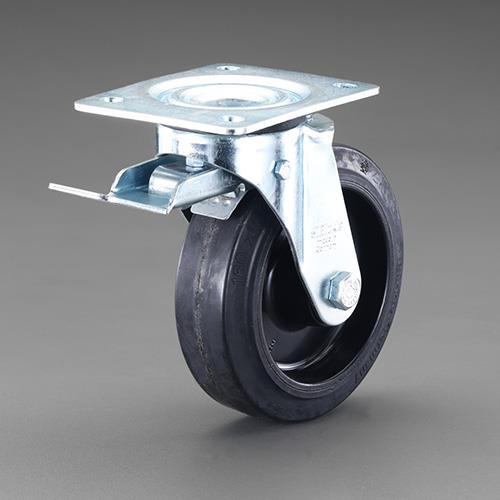 エスコ 160mm キャスター(自在金具･前輪ブレーキ付) EA986HZ-160 ESCO