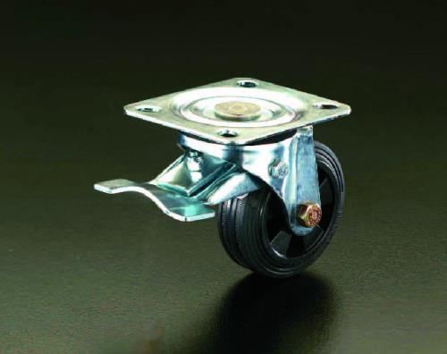 エスコ 200mm キャスター(自在金具･前輪ブレーキ付) EA986JC-200 ESCO