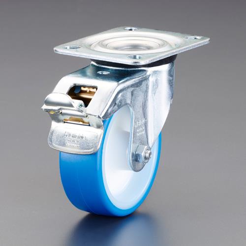 エスコ 100mm キャスター(自在金具/ブレーキ付/静音快適型) EA986KA-101 ESCO