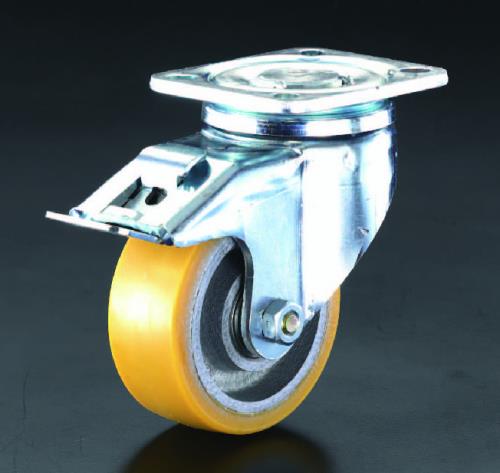 エスコ 200mm キャスター(自在金具･後輪ブレーキ付) EA986KG-15 ESCO