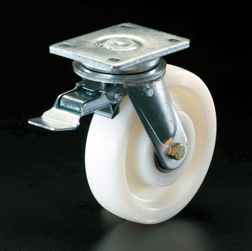 エスコ 250mm キャスター(自在金具･前輪ブレーキ付) EA986KW-4 ESCO