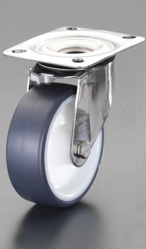エスコ 150mm キャスター(自在金具･ステンレス製) EA986LD-150A ESCO