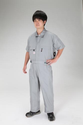 エスコ [M] 空調継ギ作業服(送風ファン付/半袖グレー) EA996AM-111 ESCO