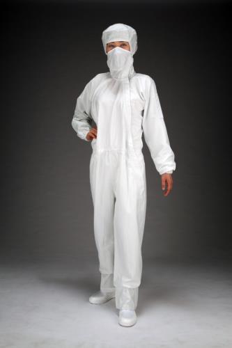 エスコ [LL] クリーンルーム用フード付継ギ服(白/サイドファスナー) EA996DC-3 ESCO