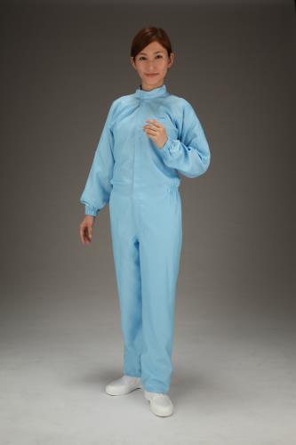 エスコ [L] クリーンルーム用継ギ作業服(青/センターファスナー) EA996DD-12 ESCO