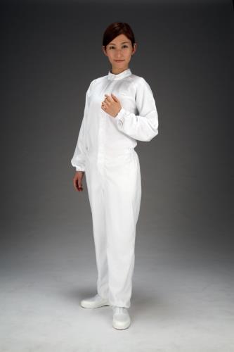 エスコ [L] クリーンルーム用継ギ作業服(白/センターファスナー) EA996DD-2 ESCO