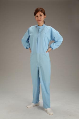 エスコ [L] クリーンルーム用清涼継ギ服(青/センターファスナー) EA996DF-2 ESCO