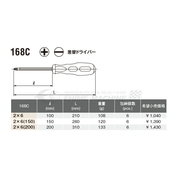 コーケン 168C 2×6 (200) 差替ドライバー Ko-ken 工具