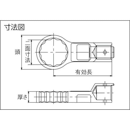 トーニチ リングヘッド 許容トルク１００．０ 全長７６ｍｍ二面寸法１７．０ｍｍ RH15DX17 東日製作所