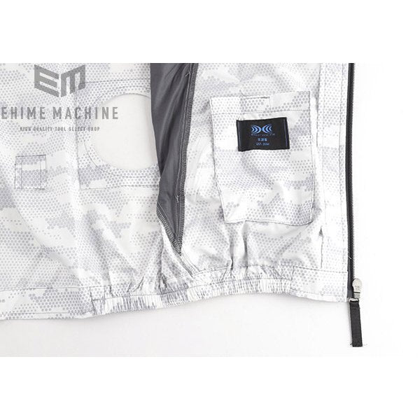 ジーベック 空調服 XE98006-22-S 迷彩半袖ブルゾン シルバーグレー Sサイズ XEBEC 熱中症対策 作業服 夏 クール 屋外 冷却