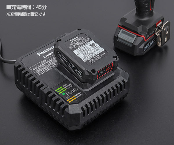 パナソニック 充電 ドリルドライバー チャックタイプ 赤 10.8V 2Ah 電池パック 2個セット EZ1D31F10D-R 電動 工具 Panasonic