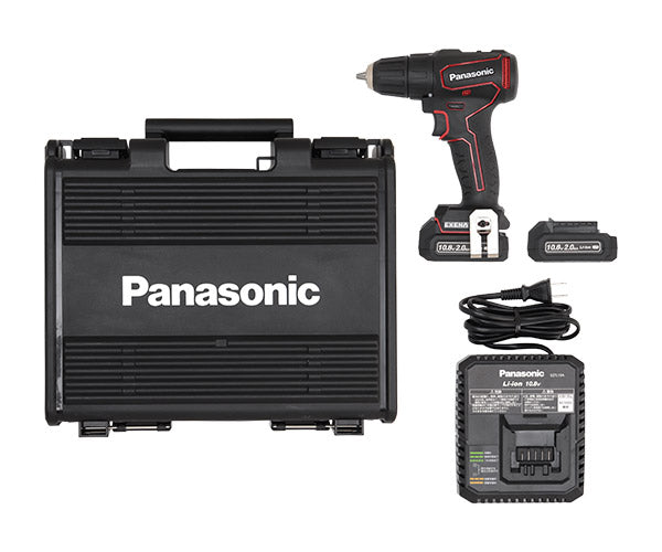 パナソニック 充電 ドリルドライバー チャックタイプ 赤 10.8V 2Ah 電池パック 2個セット EZ1D31F10D-R 電動 工具  Panasonic