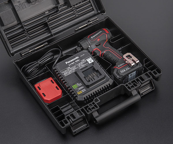 パナソニック 充電 ドリルドライバー ビットタイプ 赤 10.8V 2Ah 電池パック 2個セット EZ1D32F10D-R 電動 工具 P