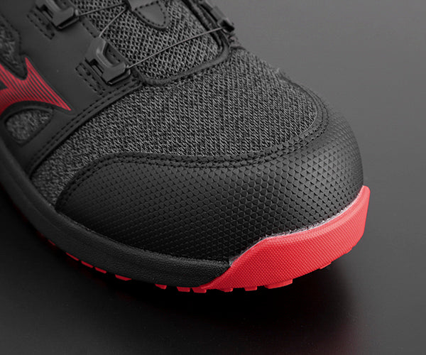 ミズノ 安全靴 F1GA220209 25.5cm ブラック×レッド オール