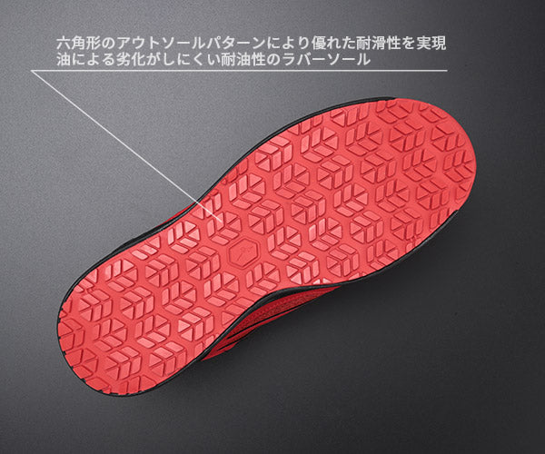 ミズノ 安全靴 F1GA220362 25.0cm レッド×ブラック オール