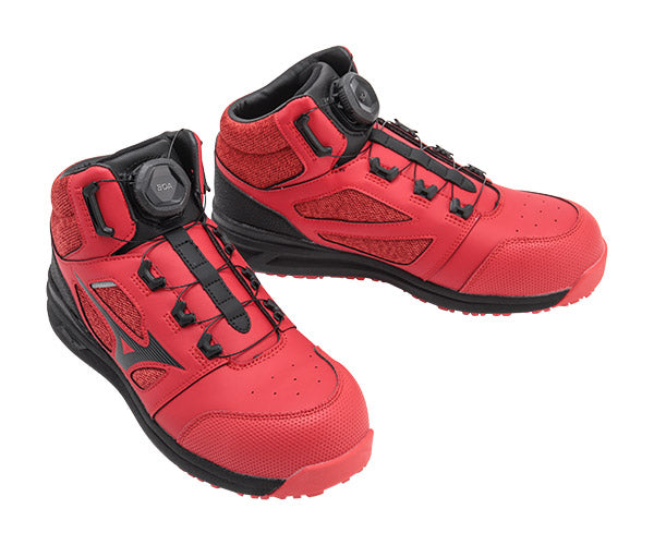 ミズノ 安全靴 F1GA220362 28.0cm レッド×ブラック オールマイティLS 2