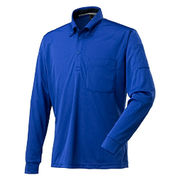 ミズノ ナビドライ ワークボタンダウンポロシャツ（長袖） F2JA218525 ブルー MIZUNO