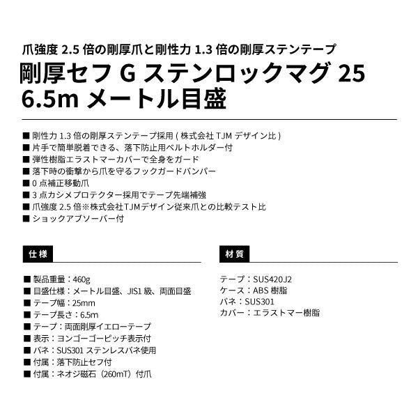 タジマ 剛厚セフGステンロックマグ25 6.5m メートル目盛 GASFGSLM2565