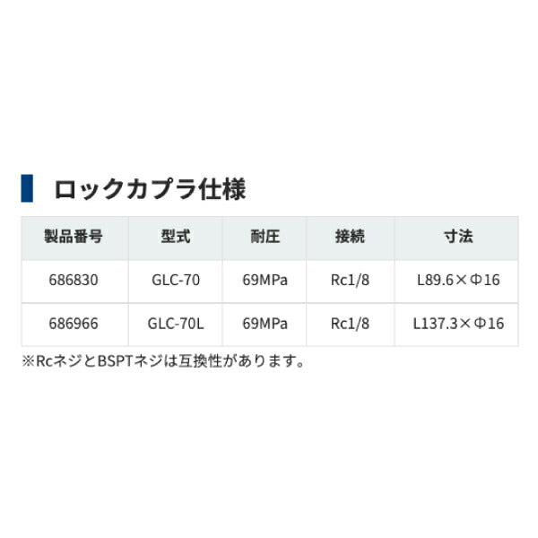 yamada ロックカプラ仕様 ロングタイプ 686966 GLC-70L ヤマダコーポレーション