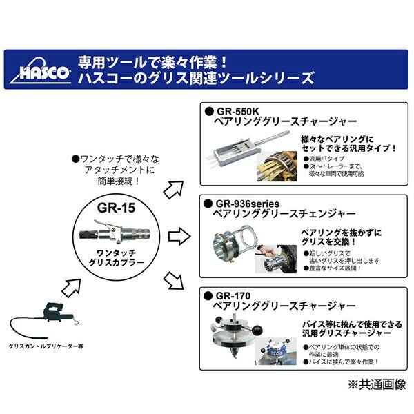 [部品・代引き不可] HASCO GR-15B ワンタッチグリスカプラー 1/8NPT カプラ ハスコー