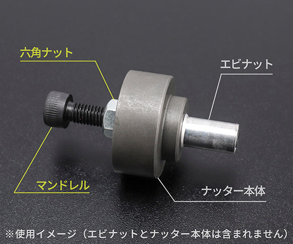 ロブテックス HNCMN5 マンドレル・六角ナット M5用セット（ちょっとナッター、ちょっとナッター2専用）HNCMN4 LOBSTER ロブスター エビ印工具 LOBTEX